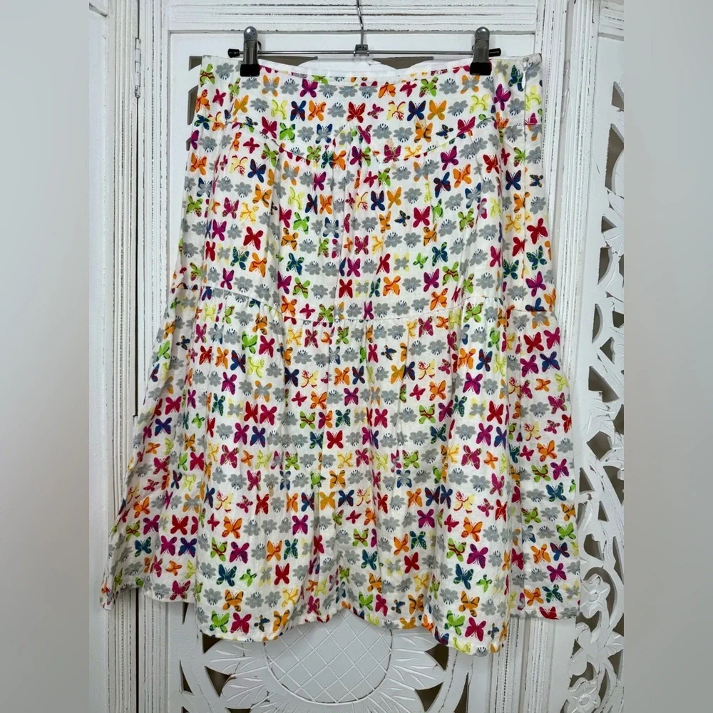 Oilily Colorful Linen Butterfly Skirt